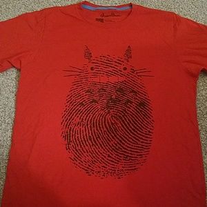 Red My Neighbor Totoro Fingerprint T-shirt